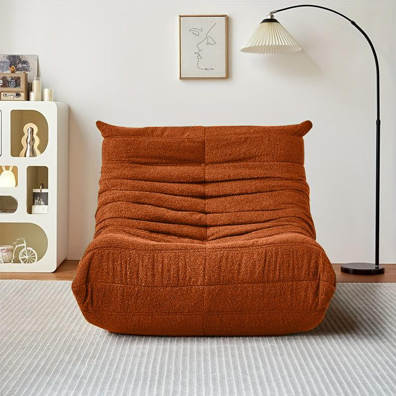 Compact Togo Sofa, Bean Bag, Caterpillar Sofa, Sack Big Beanbag Chair for Adults Chenille Fabric 1 Whole Memory Foam Lounger Chair for Living Room, Bedroom, Dorm, Office