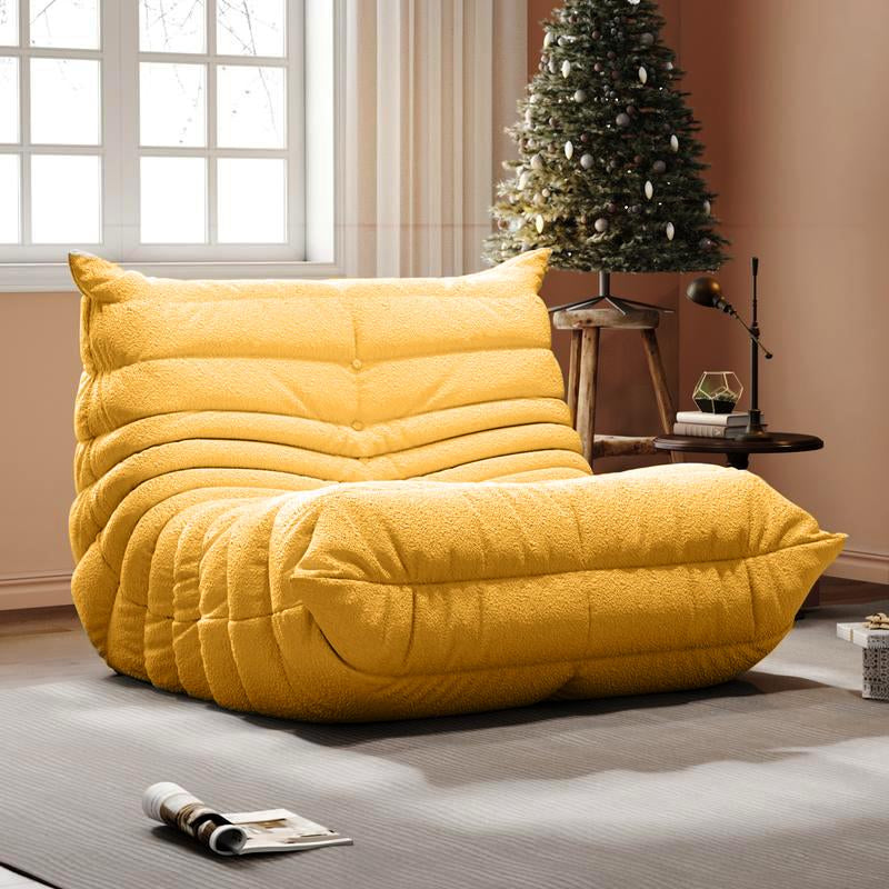 Compact Togo Sofa, Bean Bag, Caterpillar Sofa, Sack Big Beanbag Chair for Adults Chenille Fabric 1 Whole Memory Foam Lounger Chair for Living Room, Bedroom, Dorm, Office