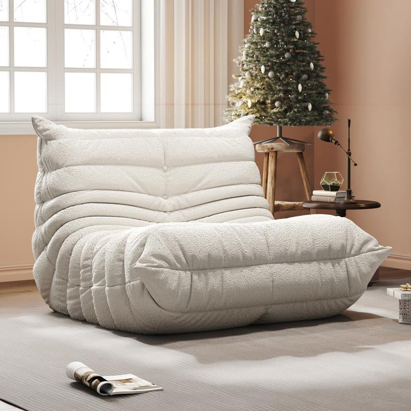 Compact Togo Sofa, Bean Bag, Caterpillar Sofa, Sack Big Beanbag Chair for Adults Chenille Fabric 1 Whole Memory Foam Lounger Chair for Living Room, Bedroom, Dorm, Office